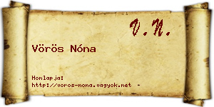 Vörös Nóna névjegykártya